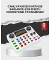 Çok Efektli Canlı Yayın Ses Mikseri USB ve Kablosuz Uyumlu