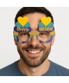 Cupcake Temalı Doğum Günü Renkli Karton Happy Birthday Gözlüğü 6 Adet