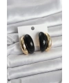 Damla Model Siyah Vintage Gold Renk Kadın Küpe
