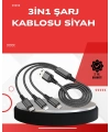 Dayanıklı Metal Başlıklı 3’ü 1 Arada Şarj Kablosu – Tüm Cihazlarla Uyumlu