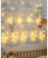 Dekoratif Ay Yıldız Perde Işığı Sıcak Beyaz Festival ve Ev Süsleme