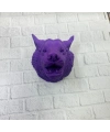 Dekoratif Mor Kurt Duvar Heykeli Asılabilir Hediyelik 25x19 cm