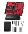 Deri Çantalı Siyah Paslanmaz Çelik 17 Parça Manikür Pedikür Seti