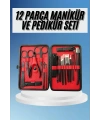 Deri Çantalı Siyah Paslanmaz Çelik 17 Parça Manikür Pedikür Seti