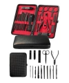 Deri Çantalı Siyah Paslanmaz Çelik 17 Parça Manikür Pedikür Seti