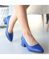 Desniy Mavi Cilt Topuklu Ayakkabı