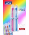 Difaş Medclean Rainbow Diş Fırçası 2 Adet Orta Sert Renkli Yetişkin Diş Fırçası Seti
