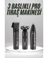 Dijital Göstergeli 3 Başlıklı Tıraş Makinesi Islak Kuru Lazer Öncesi Günlük