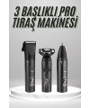 Dijital Göstergeli 3 Başlıklı Tıraş Makinesi Islak Kuru Lazer Öncesi Günlük