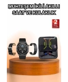 Dijital Göstergeli Bluetooth Kulaklık ve Bildirim Görebilen Akıllı Saat Alarm ve Titreşim