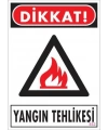 Dikkat Yangın Tehlikesi Uyarı Levhası 25x35 KOD:852