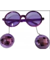 Disko Toplu Küpeli Parti Gözlüğü Mor Renk 15x16 cm