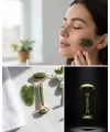 Doğal Yeşim Roller ve Gua Sha Yüz Şekillendirme Seti