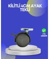 Dolap ve Raflar İçin 4 cm Kilitli Tekerlek Tekli