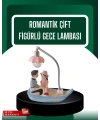 El Ele Tutuşan Çift Figürlü Dekoratif Gece Lambası Romantik Tasarım