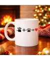 El ve Pati Figürlü Sevgi Temalı Porselen Kupa MODEL 76 – Hayvanseverlere Özel Anlamlı Tasarım, Kahve & Çay Kupası