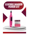 Elektrikli Profesyonel Manikür Pedikür Seti Değiştirilebilir Başlık Seçeneği