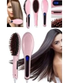 Elektrikli Saç Düzleştirici Tarak Saç Düzleştirici Fırça Sıkı Dişli Pembe