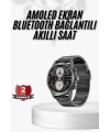 Erkeklere Özel Akıllı Saat Çelik Kordon Bluetooth Bağlantılı İOS ve Android Uyumlu