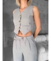Essential yelek pantolon takım gri s255254