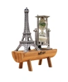 Eyfel Kulesi Tasarımlı Kum Saati Kristalleştirilmiş Kum Saati Dekoratif Ahşap Görünümlü
