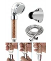 Filtreli Ve Su Tasarruflu Arıtmalı Duş Başlığı Seti Boncuklu Başlık Hortum Ve Mafsal Set