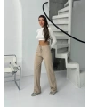 Fitilli şardonlu pantolon bej a4058