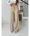 Fitilli şardonlu pantolon bej a4058