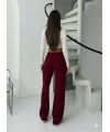 Fitilli şardonlu pantolon bordo a4058