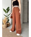 Flamlı kahve pantolon