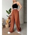 Flamlı kahve pantolon