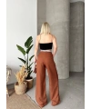 Flamlı kahve pantolon