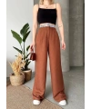 Flamlı kahve pantolon
