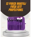 Fondöten, Allık ve Far Uygulamalarına Uygun 12 Parça Makyaj Fırça Takımı Ergonomik Saplı