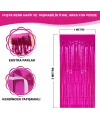 Fuşya Renk Ekstra Metalize Parlak Saçaklı Arka Fon Perde İthal A Kalite 1x2 Metre