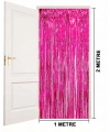 Fuşya Renk Ekstra Metalize Parlak Saçaklı Arka Fon Perde İthal A Kalite 1x2 Metre