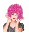 Fuşya Renk Kıvırcık Afro Bonus Peruk Saç Parti Peruğu