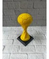 Futbol Toplu Sarı Kupa 21cm Masaüstü Dekor Ödül Figürü