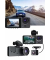 Gece Görüşlü DVR 3 Lensli Araç İçi Sürüş Kamerası Video Kaydedici