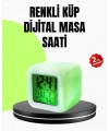 Gece Lambası Fonksiyonlu Renk Değiştiren LED Küp Dijital Saat