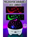 Gece Lambası Renkli Yıldızlı Gökyüzü Projeksiyon Gece Tavan Yansıtma