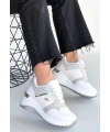 Geja Beyaz Cilt Bağcıklı Spor Ayakkabı