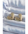 Gold Renk Kırık Kalp Model Pirinç Kadın Küpe