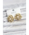 Gold Renk Pirinç Keskin Sarmal Model Kadın Küpe