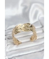 Gold Renk Pirinç Levha Yaprak Model Kadın Bileklik