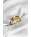 Gold Renk Zirkon Taşlı Vintage Kadın Yüzük