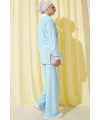 Gömlek Yaka Fitilli Salaş İkili Takım Buz Mavisi T4300