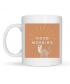 Good Morning Kedi Desenli Porselen Kupa MODEL 72 – Sevimli Kedi Figürlü, Kahve & Çay Kupası, Hediyelik Porselen Bardak