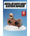 Gramafon Radyo Bluetooth Hoparlör Nostaljik Radyo FM Radyo