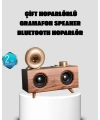 Gramafon Tasarımlı Bluetooth Hoparlör 3D Ses Teknolojili Çok Fonksiyonlu